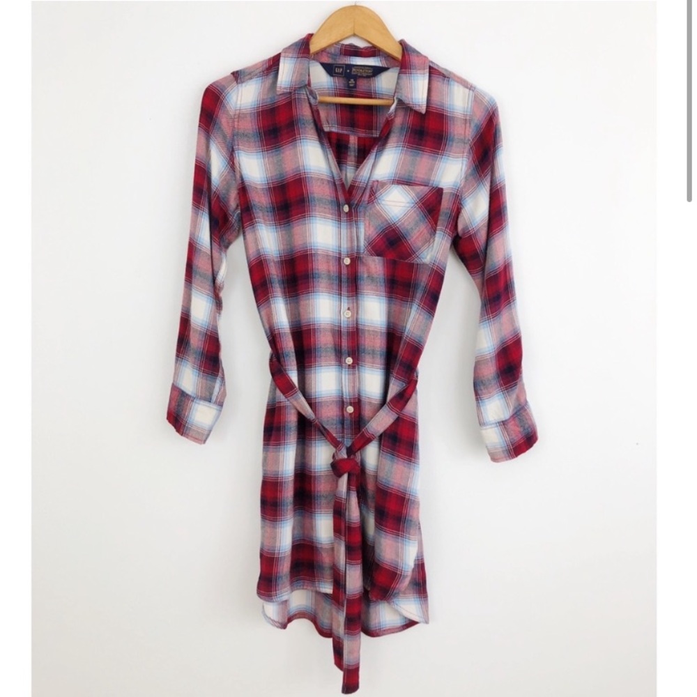 Gap Pendleton Plaid Belted Shirt Dress